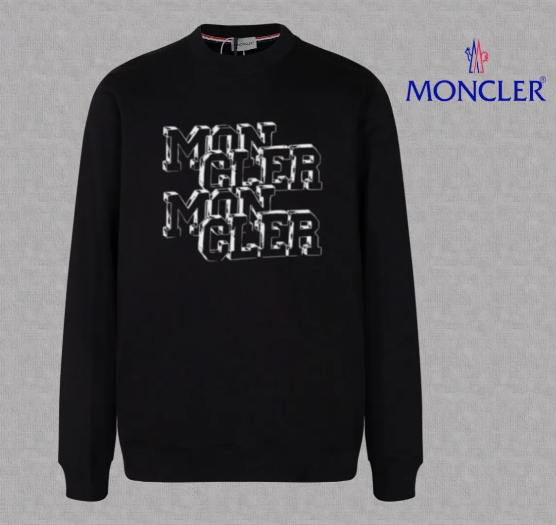 【 In Stock】 〖 𝐌𝐎𝐍𝐂𝐋𝐄𝐑~ 〗 440g ， 😎 ， ， Factory 2025 T ， ， Premium LOGO， Same Style ：Black White Size：S M L XL 2XL